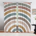 thumbnail image 3 of Medieval Geometric Design Blackout Curtains for Girls Bedroom, Retro Rainbow Pattern Couple Window Curtains, Thermal Insulated Curtains Fast Drying Washable Apply to Living Room-W52xL84in, 3 of 6