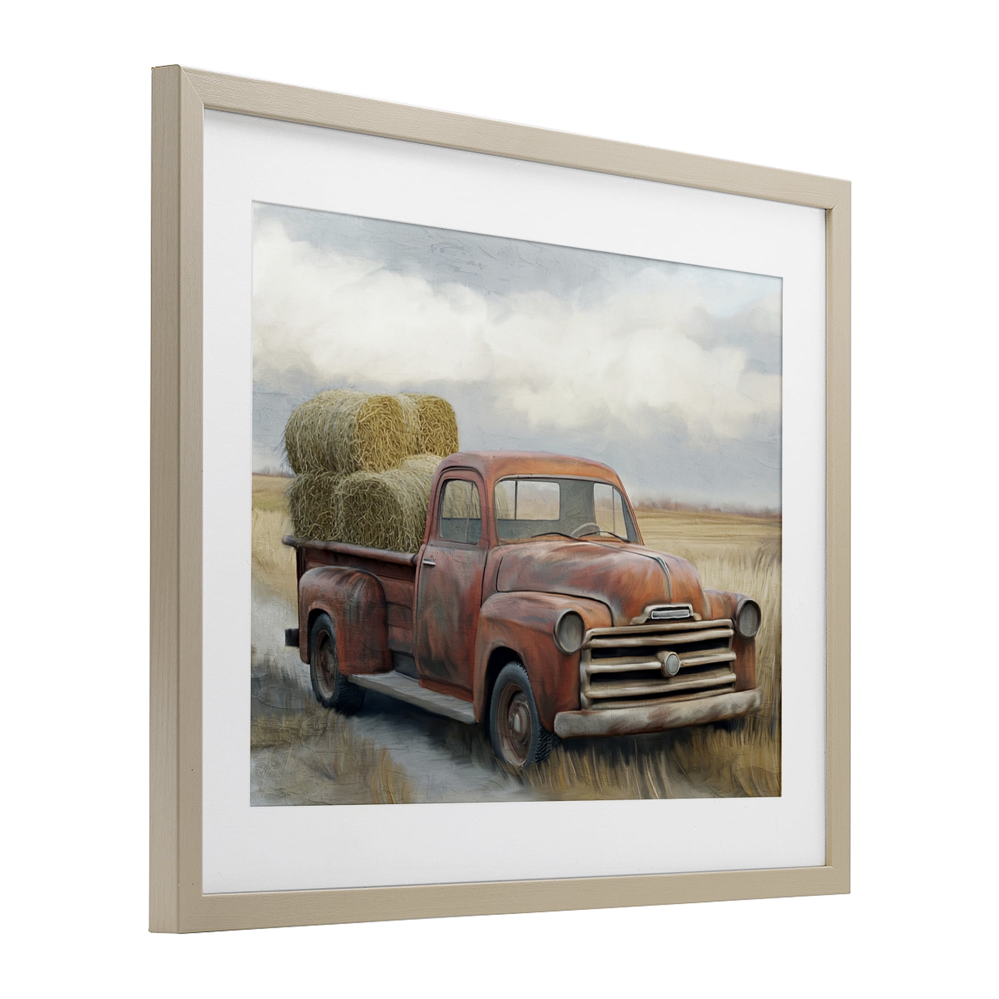 Stupell Industries Hay Time Farm Truck Load Birch Framed Print Under Glass, design by Kim Allen