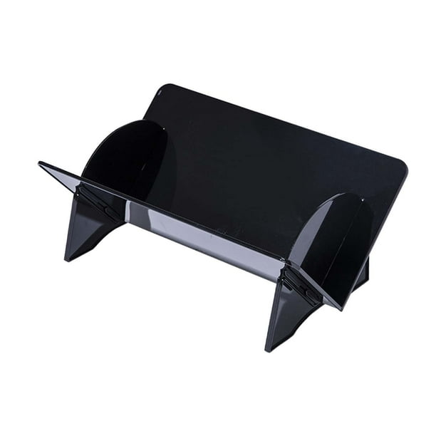 Estantería de escritorio de acrílico, organizador de almacenamiento de libros, soporte portátil estable para libros de cocina, estante para revistas, Negro perfecl Librería de escritorio