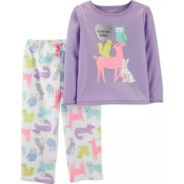 Carter's Girls' 2-Piece Fleece Pajama Set Woodland Creatures 4T ...