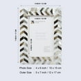 thumbnail image 2 of Handicrafts Home 4x6 Picture Frame, Wall & Tabletop Décor, Handmade Pearlescent Chase Pattern, Vintage & Elegant Mother of Pearl Picture Frames for Living Room, Office & Home Decor – White & Black, 2 of 6