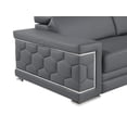 thumbnail image 6 of 47" Granite Gray and Silver Genuine Leather Lounge Chair, 6 of 9