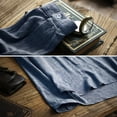 thumbnail image 4 of Pxiakgy shirts for men Mens Fashion Sleeve and Casual Blouse Button Linen Cotton Top Autumn Long Winter Men's blouseMen's Dress Shirts Navy Blue + 3XL, 4 of 5