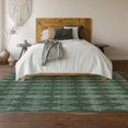 thumbnail image 4 of HomeRoots 650078 8 x 10 ft. Olive Green & Ivory Diamond Washable Machine Made Rectangle Area Rug with UV Protection, 4 of 9