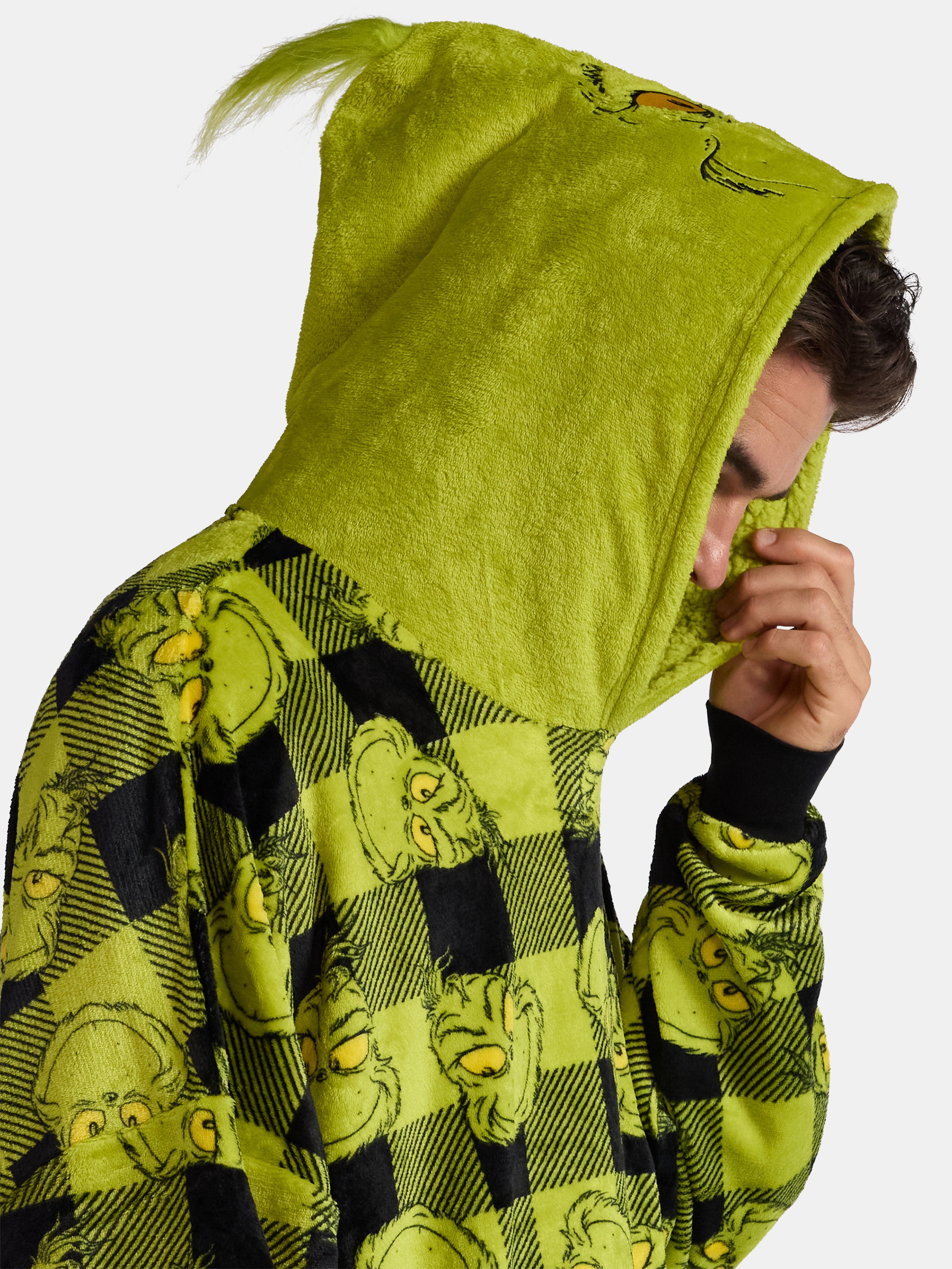Dr. Seuss Men's Grinch Superminky Lounger, One Size Fits Most