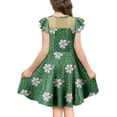 thumbnail image 3 of KISSMODA Girls Dress Casual Round Neck A Line Ruffle Sleeve Knee Length Dresses 4-13 Years, 3 of 4