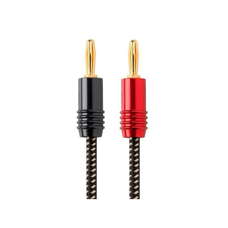 UPC: 0889028036211 | Affinity? Premium 14AWG Braided Speaker Wire with Gold Plated Banana Plug Connectors  6ft