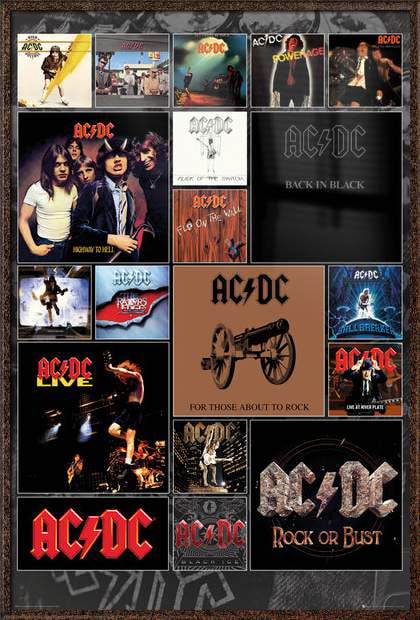 AC DC Back In Black Music Album Collage Giclee Canvas Picture Art 