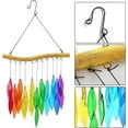 thumbnail image 4 of iMeshbean 21 in Long Glass Wind Chime Multi-coloured Leaves Windchime Garden Art Home Decor, 4 of 16