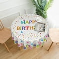 thumbnail image 3 of Happy Birthday Round Tablecloths Colorful Decorative Tablecloth 60 Inch Round Table Cover Washable Reusable Circle Table Cloth for Home Kitchen Dining Room Birthday Party Outdoor Patio Decor, 3 of 6