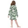 thumbnail image 4 of FORMRS Niños Bathrobe Unisex Hooded Robe Soft Plush Pajamas Sleepwear, Size 10-12T, Army Green Camouflage Pattern, 4 of 7