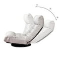 thumbnail image 5 of 360-degree Swivel Gaming Chair, Folding Floor Chair with Adjustable Backrest, Cushion Padded Indoor Chaise Lounge with Stool, Lazy Sofa Couch Rocker Gaming Chair for Teens and Adults (Grey), 5 of 7