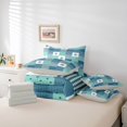 thumbnail image 6 of jejeloiu Modern Geometric Plaid 7 Pieces Bedding Comforter Set,Retro Rhombus Abstract Full Bedding Set,Cyan Polka Dots Fitted Sheet Flat Sheet For Girls Boys,Super Cozy Room Decor Reversible, 6 of 8
