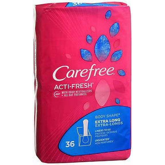 Carefree Regular Panty Liners, Extra Long, Unscented, 8 Hour Odor Control, 36 Ct