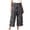 Gray, variant on IROINNID $ Pants For Women Comfort Waist Summer Casual Floral High Waist Straight Cropped Pants Print Capri