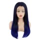 thumbnail image 1 of Meiyite-Peluca de cabello liso largo de 24 pulgadas, raíz oscura, azul, ombré, resistente al calor, densidad pesada, pelucas frontales de encaje sintético realistas, 1 of 1