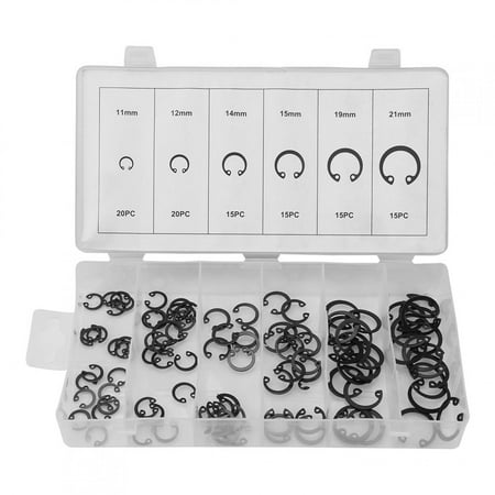 

2024 100pcs Snap Retaining Ring Circlip Assortment Set 11mm - 21mm 6 Sizes with Box