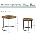 thumbnail image 3 of ZXNYH Nesting Coffee Table Set of 2, Nesting Table, Rustic Stacking Side Tables, Nesting End Table Set w/Round Wooden Tabletop and Sturdy Metal Base for Living Room,Small Space, Gray, 3 of 8