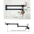 thumbnail image 7 of Wowow Wall Mount Pot Filler Faucet with Double Joint Swing Arm in Rose Gold and Black, 7 of 7