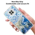 thumbnail image 4 of Moto G Power 2021 Phone Case, Rosebono Hybrid Bling Glitter Sparkle Epoxy Graphic Marble Colorful Silicone Skin Cover Armor Case for Moto G Power 2021 (Blue), 4 of 6