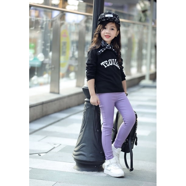 Pantalones pitillo para niñas, pantalones ajustados elásticos para bebés, leggings ajustados para niños de talla mediana y grande, pantalones vaqueros de imitación