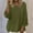 Army Green, variant on Womens Plus Size Peasant Tops 3/4 Length Sleeve Plain Gauzy Shirt Casual Crewneck Faux Cotton Linen Tunic Boho Blouse Wine XL