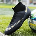 thumbnail image 4 of Botas de fútbol de tobillo alto para exteriores, antideslizantes, con clavos largos, botas de fútbol, talla grande 48, botas de fútbol ultraligeras, zapatillas de fútbol para hombre, 4 of 5