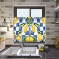 thumbnail image 4 of Yayeee Kitchen Curtains Tier Pair Light Filtering 27"x24" Rod Pocket Short Cafe Window Panel, Lemon Checkered, 4 of 7