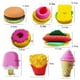 thumbnail image 3 of EeaseMX 24 borradores de lápiz con forma de fruta 3D, borradores de pastel de verduras, papelería creativa, útiles escolares para niños y estudiantes (aproximadamente 4 unidades por paquete), 3 of 7