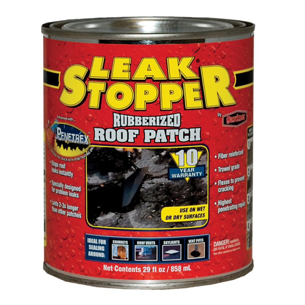 Leak Stopper Gloss Black Rubber Leak Stopper Roof Patch 1 qt. Walmart