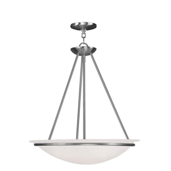 3 Light Pendant in Transitional Style-22 inches Tall and 20 inches Wide-Brushed Nickel Finish Bailey Street Home 218-Bel-1119737