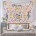 thumbnail image 6 of Tapestry Bohemia Yellow Flowers Art Tapestries Living Room Bedroom Wall Hanging Home Decor 39"x59", 6 of 9