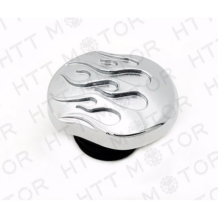 - HTT-MOTOR Chrome Flame Gas Cap Vented Fuel Cap for Harley XL & Big Twin Gas Tank Cap 84-15