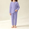 thumbnail image 2 of Asxite Toddler Girls Fall Outfits Solid Crewneck Top Straight Leg Pants Casual Breathable 2 Piece Set 2T, 2 of 6