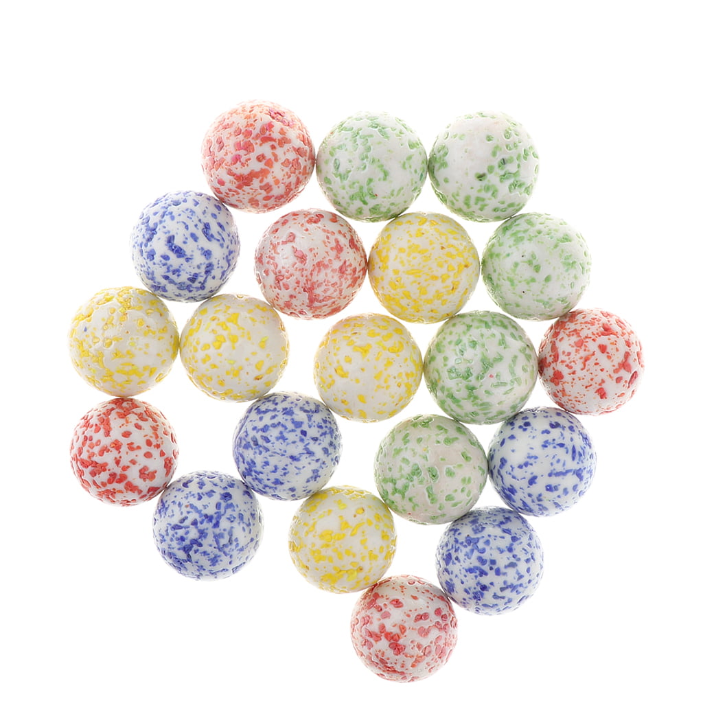 20x Flower Stripes Marbles Glass Ball 25mm Boulders Stress Swirl Toy Decor 