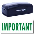 thumbnail image 1 of Large Pre-Inked Important Stamp, Slim 1854, Ultra Slim Design, Impression Size 1-13/16" by 2-1/2", Up to 25,000 Impressions - Green Ink, 1 of 10