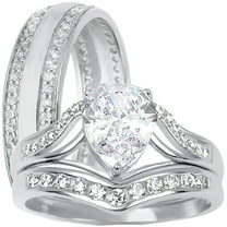 LaRaso & Co His Her Wedding Ring Set Sterling Silver Wedding Bands Men Women