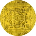 thumbnail image 1 of Ahgly Company Machine Washable Indoor Round Persian Yellow Traditional Area Rugs, 7' Round, 1 of 4
