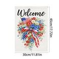thumbnail image 3 of Yhmxh 4th of July Patriotic Garden Flags 12x18 Double Sided, Small Burlap Independence Day Floral Welcome Garden Flag, Fourth of July Decorations Outdoor Yard Flags for Outside Lawn Porch Decor, 3 of 6