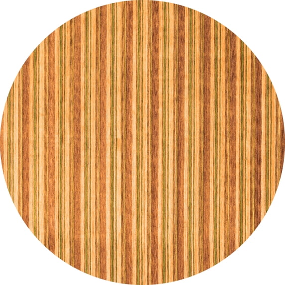 Ahgly Company Indoor Round Abstract Orange Contemporary Area Rugs, 4' Round