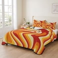 thumbnail image 2 of Twin XL Quilt Set 68''x98'', Orange Yellow Lightweight Summer Bedspread Coverlet Set with 2 Pillow Shams, Modern Ombre Abstract Aesthetic Art Breathable All Season Quilt Bedding for Dorm/Guest Room, 2 of 9