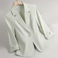 thumbnail image 2 of Gmluru Womens Blazers Green Solid Color Lapel Button Elegant Suit Jacket Business Casual S-3XL, 2 of 6