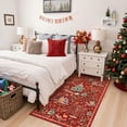 thumbnail image 4 of Wonnitar Christmas Washable Rug 3x5, Non Slip Christmas Entryway Area Rug, Soft Xmas Living Room Throw Rug, Ultra Thin Indoor Floor Carpet for Kitchen Bedroom Holiday Decor, Red, 4 of 10