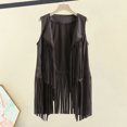 thumbnail image 4 of Quixlent Women's Fringe Vest Retro Sleeveless Jacket Cowgirl Western Outfits Open Front Tassel Cardigan Outerwear, 4 of 8