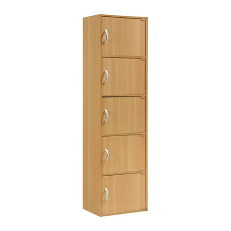 Hodedah 5-Shelf, 5-Door Multipurpose Cabinet, Multiple (Best Wood For Cabinet Doors)