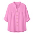 thumbnail image 4 of Njagoc3 Linen Button down Shirt Women Summer Fall Fashion Long Sleeve Cotton Gauze Tops Dressy Casual Work Blouse, 4 of 6