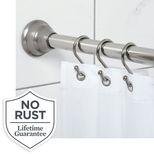 Brushed Nickel Shower Curtain Tension, Polished Nickel Adjustable Shower Curtain Rod