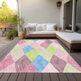 thumbnail image 6 of Addison Rugs Chantille Indoor/Outdoor Transitional Geometric Pink Washable Rectangle Rug, 8' x 10', 6 of 6