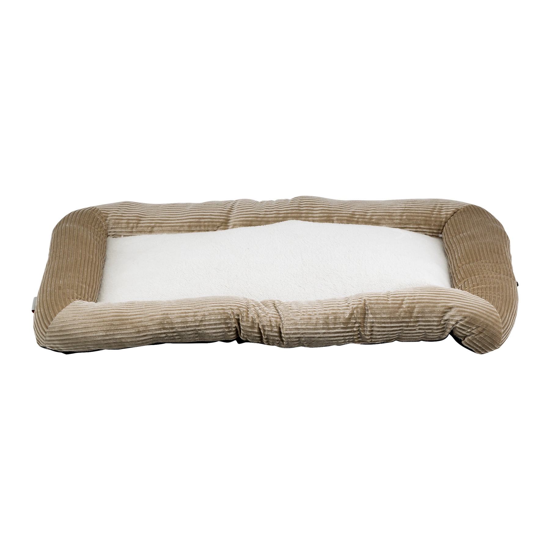 ASPCA Plush Crate Mat Pet Bed, Large, 37" X 25", Taupe
