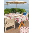 thumbnail image 4 of Outdoor Tablecloth with Umbrella Hole and Zipper, Pink Roses Rectangle Table Cloth 60x102 Inch Waterproof Tablecloth, Valentine's Day Love Flowers Beige Rustic Picnic Table Cover for Patio Camping, 4 of 7